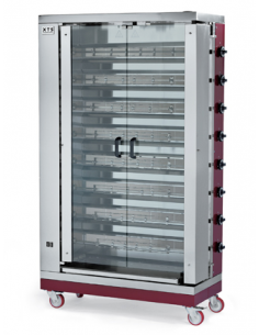 Girarrosto a gas - N. 32/40 polli - 8 aste - cm 110 x 48...