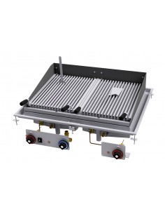 Professional lava stone grill - Adjustable - N. 2 zones -...