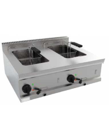 Gas fryer - Capacity lt 7+7 - cm 80 x 70 x 30.5 h