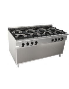 Cucina a gas - N.8 fuochi - cm 160 x 90 x 85 h