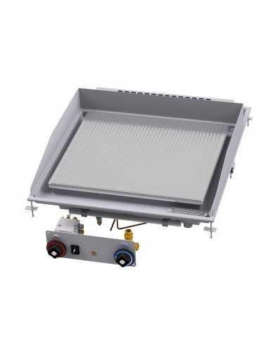 Professional Gas Fry Top - Chrome-Plated Ribbed...