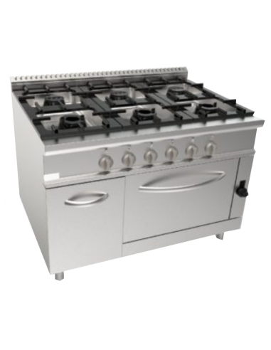 Gas cooker - N.6 fireworks - Gas oven - cm 120 x 90 x 85 h
