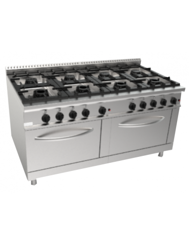 Cucina a gas - N.8 fuochi - Forno gas - cm 160 x 90 x 85 h