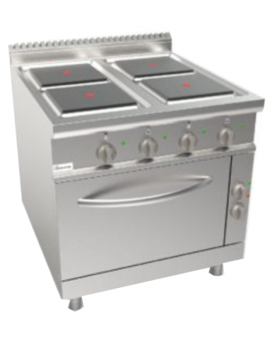 Cocina eléctrica - N.4 fuegos artificiales - horno eléctrico - cm 80 x 90 x 85