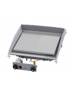 Fry top gas -1/2 liscio 1/2 rigato cromato - cm 70 x 80 x...