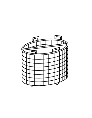 Pasta basket 1 sector 50L holes Ø 3 mm