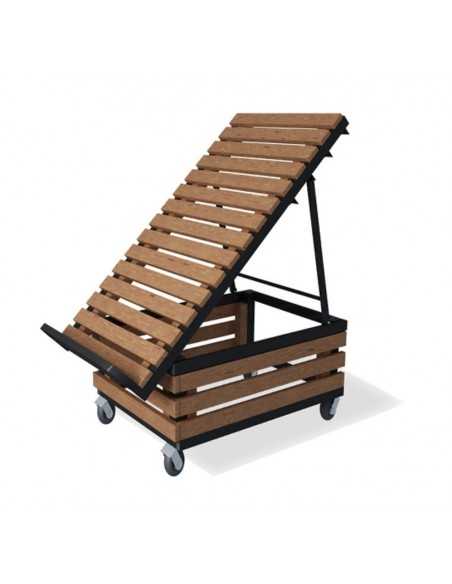 Espositore ortofrutta con doghe in legno - cm 60 x 107 x 132 h