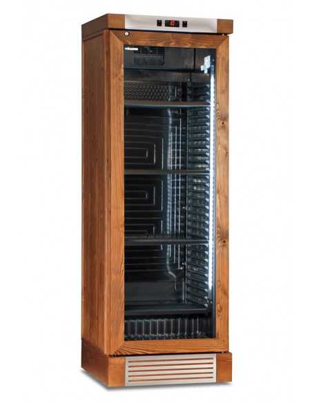 Vitrina refrigerada para vino 382 litros en madera nogal doble temperatura – 65.5 x 63.5 x 188 cm