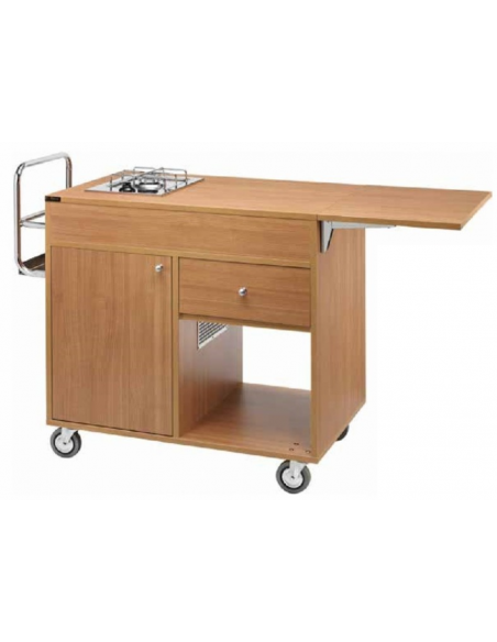 Bottle trolley - N.1 plato - N. 1 fuego - cm 115 x 55 x 108 h