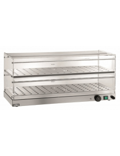 Vetrina calda con 2 ripiani e antine in plexiglass - cm 50 x 35 x 40 h