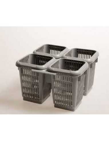Inserto posate a 4 divisioni - Dimensioni cm 21.7 x 21.7 x 13.4 h