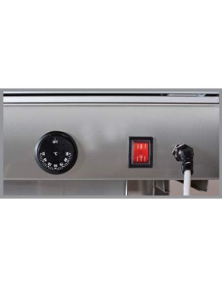 Vitrina mostrador caliente - Capacidad 3 bandejas - Cm 150 x 70 x 55 h