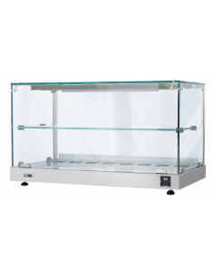Hot showcase display - Capacity 6 trays - Cm 220 x 53 x 60 h