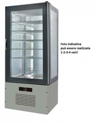 Pastry and chocolate glass - 5 glass shelves - Temperature +2°C/+10°C - Ventilate - cm 62 x 66 x 196 h