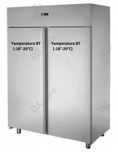 Refrigerated cabinet - Capacity Lt.1400 - Temperature -18°-20°C/-18°C - Ventilated - Cm 144 x 80 x 205 h