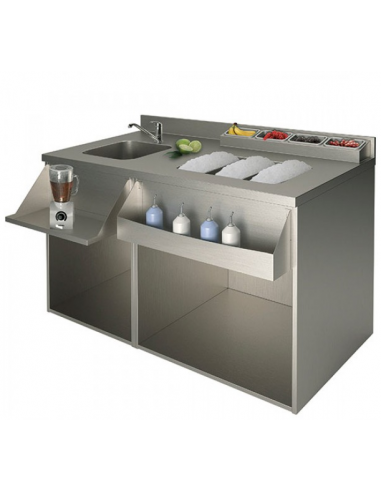 Cocktail bar station -With accessories - Dimensions cm 140 x 60 x 85 h