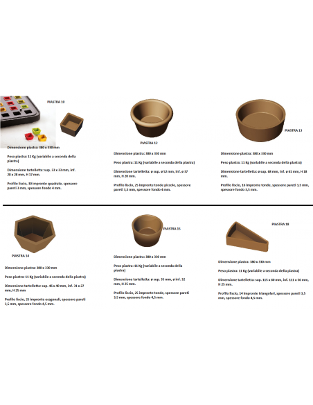 Piastra professionale per tartelle - cm 44 x 53 x 42 h