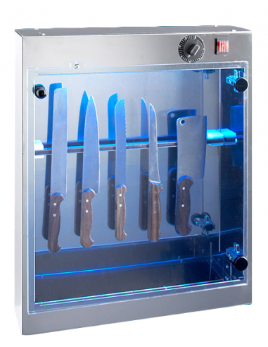 Sterilizzatore coltelli Capacità 10/12 coltelli - Cm 51 x 12.5 x 62.4 h - Lampada U.V.