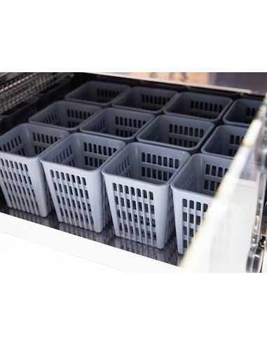 Esterilizador de cubiertos UV-C de 12 cestas