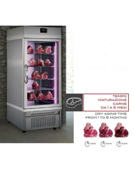 Aging display case 200 Kg  - cm 150 x 76 x 191h