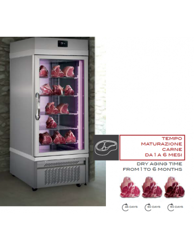 Aging display case with a capacity of 200 Kg - cm 150 x 76 x 191h