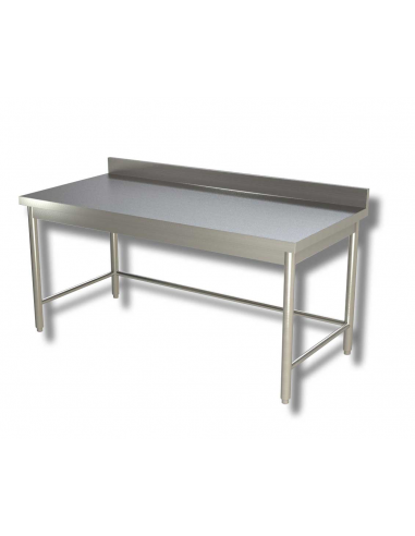 Work table - Open - Deep 70 - Acciaio inox AISI 430 - Round legs- Various dimensions