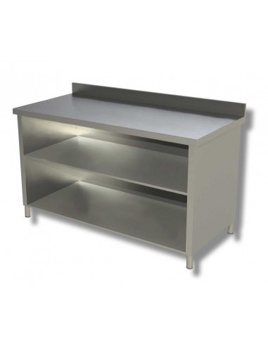 Table with shelf AISI 430 - Depth 60 - Alzatina