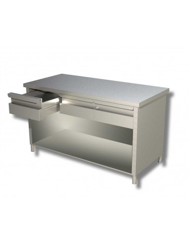 Table per day AISI 430 - Depth 60 - Drawers