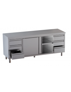 Tavolo AISI 430 - Porte scorrevoli - Profondità 70 -...