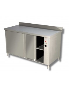 Tavolo caldo AISI 430 - Alzatina - Porte scorrevoli -...