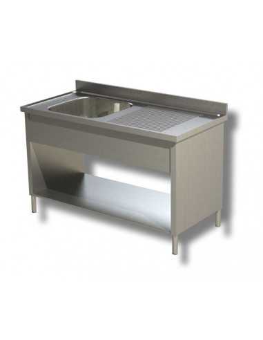 Lavatoio with hips - Ripiano - No. 1 tub - Depth 60 - Acciaio inox AISI 430 - Right drier