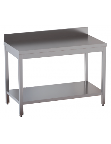Table with shelf AISI 430 - Alzatina - Depth 60