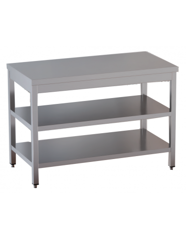 Table with double shelf AISI 430 - Depth 60