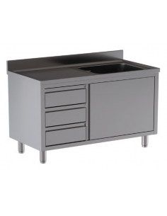 Washer AISI 430 - N. 1 tub - Drawers - Depth 60 - Left...