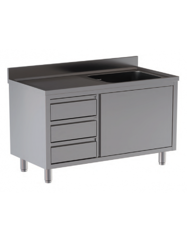 Washer AISI 430 - N. 1 tub - Drawers - Depth 60 - Left dripper