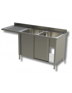 Lavarios cerrados AISI 430 - Profundidad 70 - N.2 tanques...