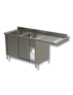 Locked embossed lavary AISI 430 - Depth 70 - N.2 tanks -...