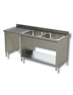 Lavadora AISI 430 - Profundidad 70- N.2 tanques - Gotero...