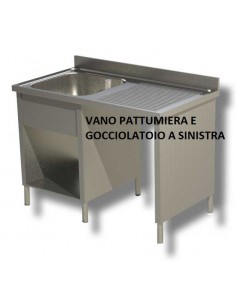 Lavatoio AISI 430 - Profondità 70 - Vano pattumiera - N.1...