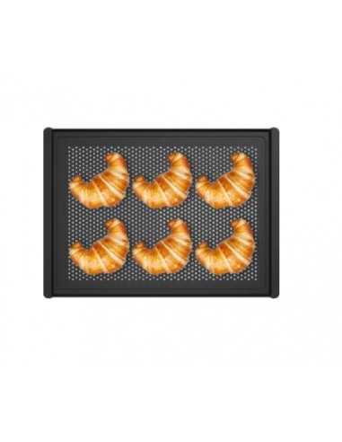Teglia in alluminio microforata con trattamento antiaderente - Ideale per pasticceria congelata e pane congelato - Carta da forn