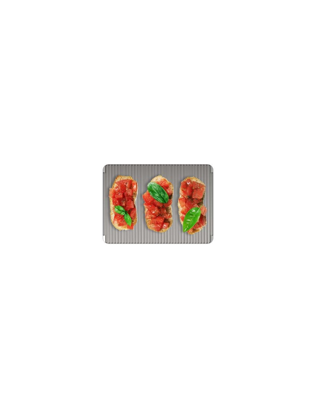 Teglia doppia superficie - Liscia e rigata per doppio utilizzo - Ideale per pizza, focaccia, pane e panini - Focaccia e panini p