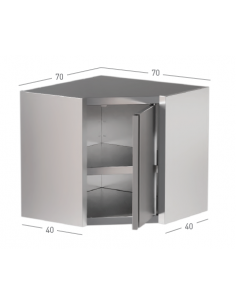 Hanging cabinet - Corner - With swinging door - shelf n.1...