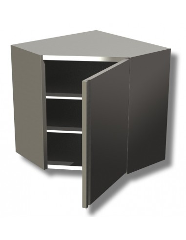 Hanging cabinet - Corner - With swinging door - shelf n.2 - cm 70 x 70 x 100 h