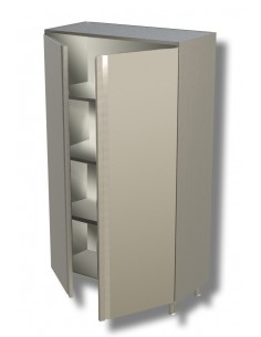 Armadio inox AISI 430 - 2 porte battenti - N.3 ripiani -...