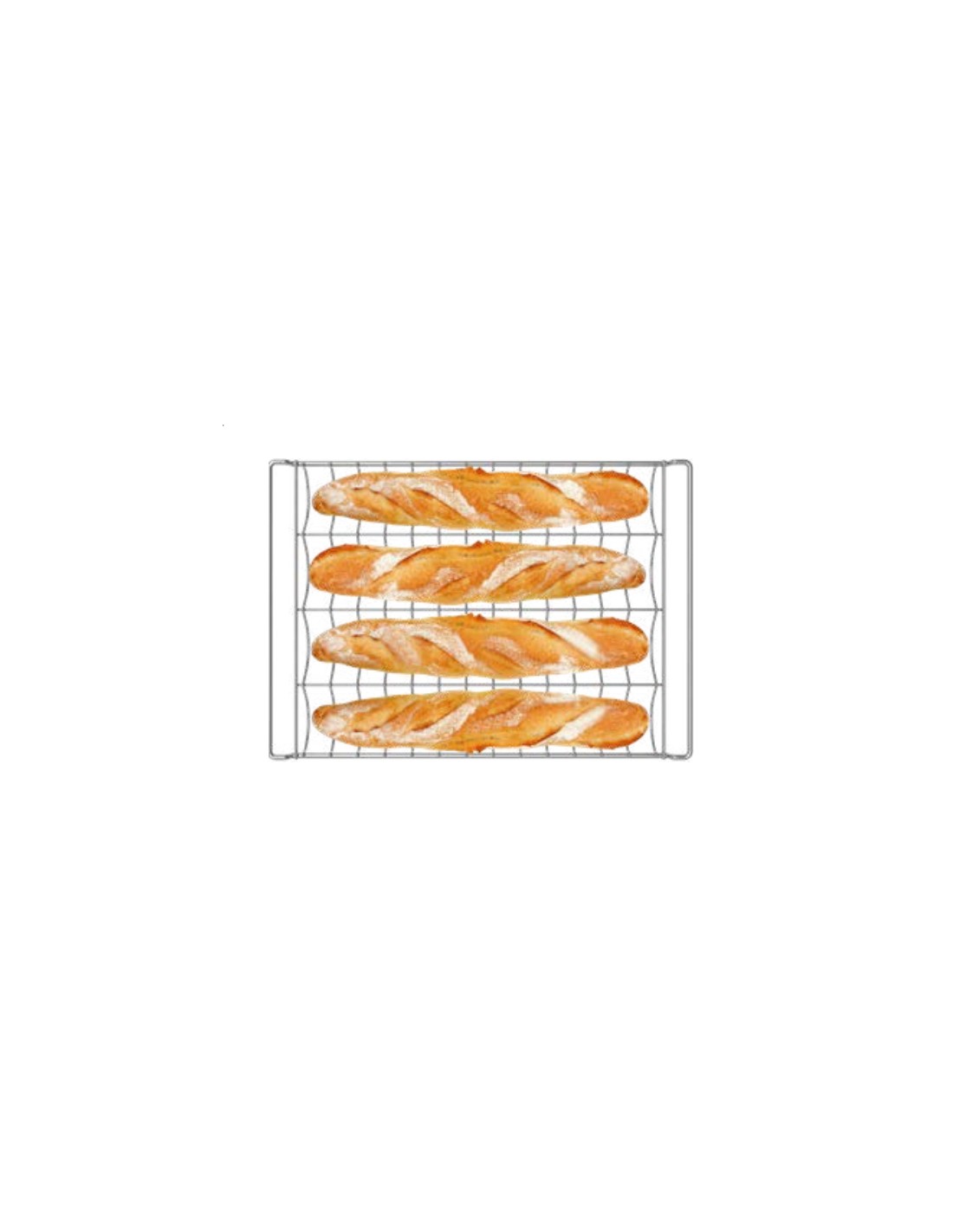 Teglia cromata canalata a 4 canali ultraleggera - Ideale per baguette congelate, filoncini congelati - Fino a 8 mini baguette in