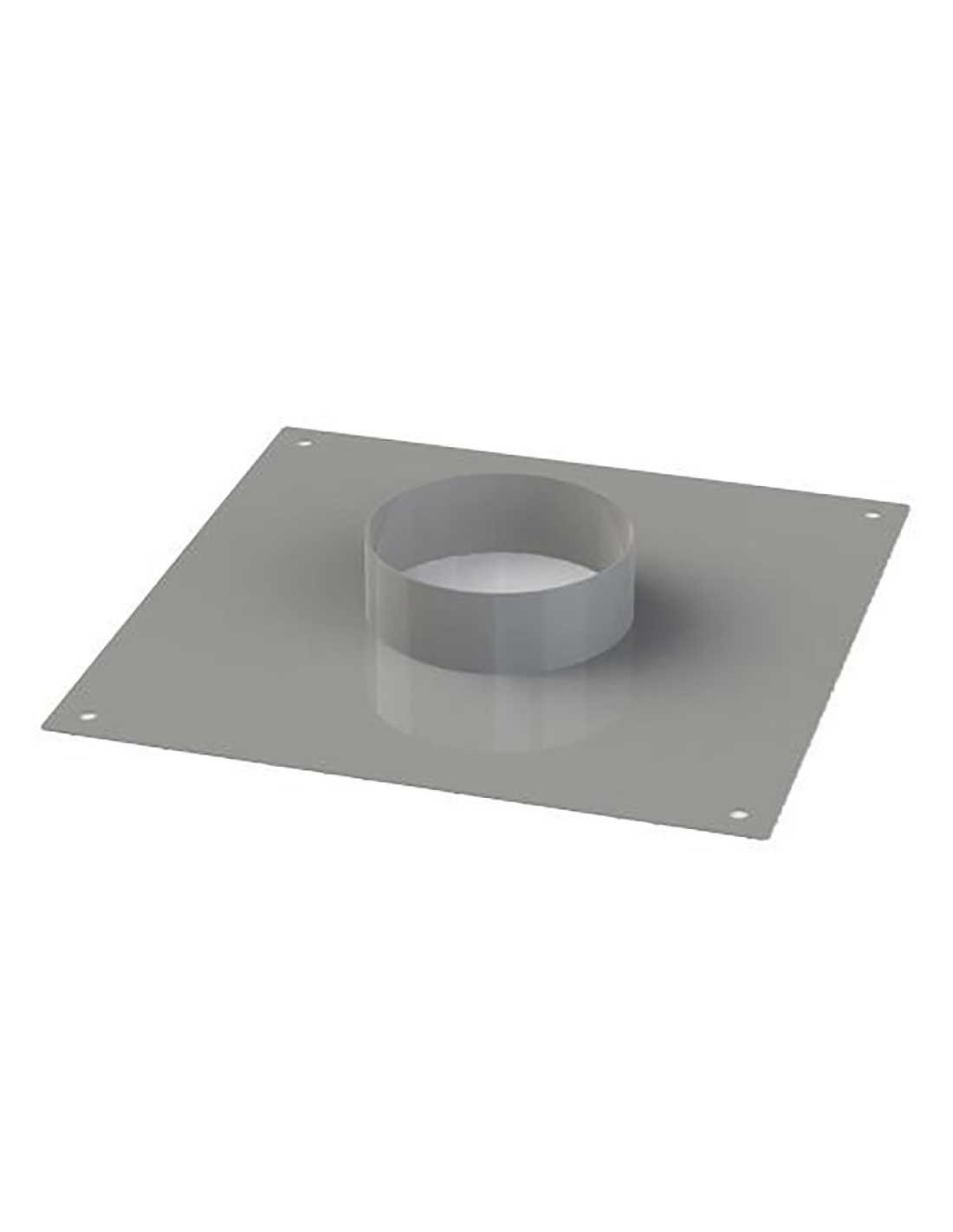 Piastra collarino per uscita cappa 40 x 40 - Acciaio inox - Da Ø 12 a Ø 30