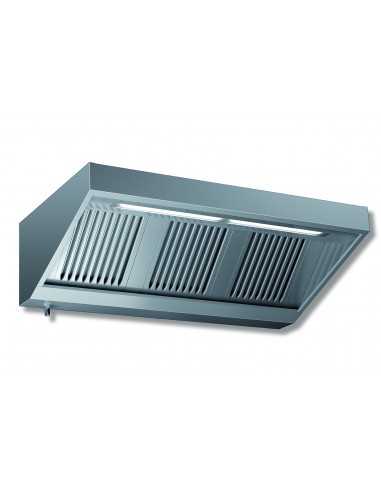 Wall hood snack - Acciaio inox AISI 430 - No motor - Lighting and neon -Depth 110