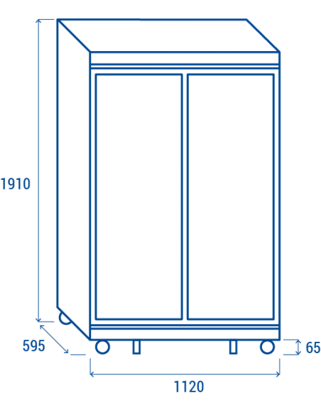 Frigorífico armario - Capacidad 1050 Lt - cm 112 x 59.5 x 197.5h
