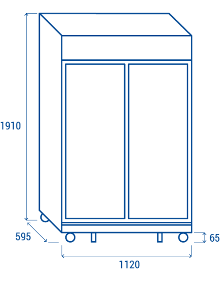 Frigorífico armario - Capacidad 1050 Lt - cm 112 x 59.5 x 197.5h