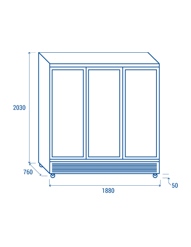 Freezer cabinet - Capacity liters 1450 - cm 188...